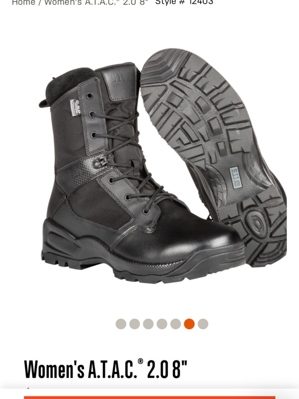 5.11 Women's A.T.A.C.® 2.0 8" boots